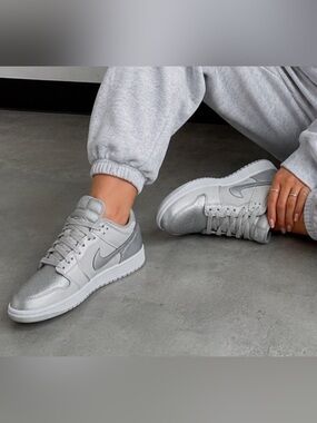 Nike Women’s Low-Top Sneaker in Light Gray and Silver